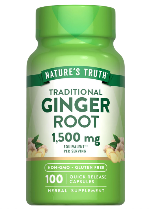 Nature's Truth Ginger Root Capsules | 1,500mg | 100 Count | from Ginger Root Extract | Non-GMO and Gluten Free Supplement