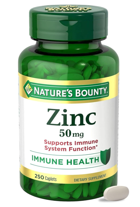 Nature's Bounty Zinc 50mg, Immune Support & Antioxidant Supplement, Promotes Skin Health 250 Tablets